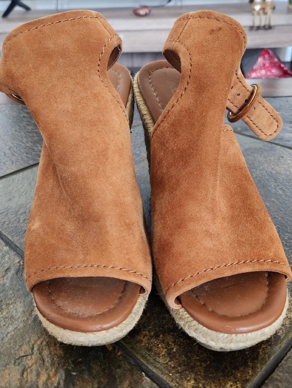 Aldo Tan Suede Espadrille Wedge Sandals